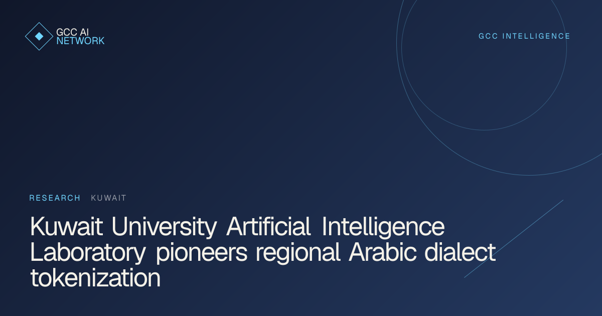 Editorial graphic depicting Kuwait University Arabic dialect computational linguistics research