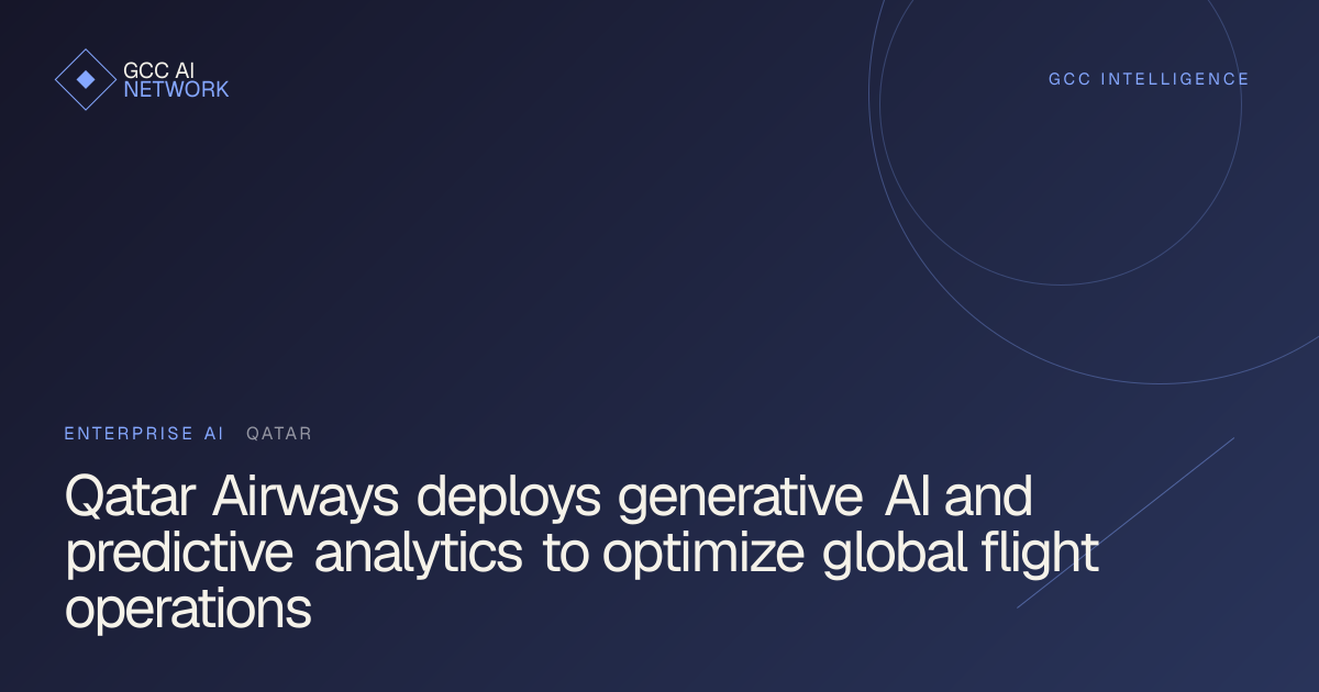 Editorial graphic illustrating Qatar Airways AI flight operations and predictive maintenance systems