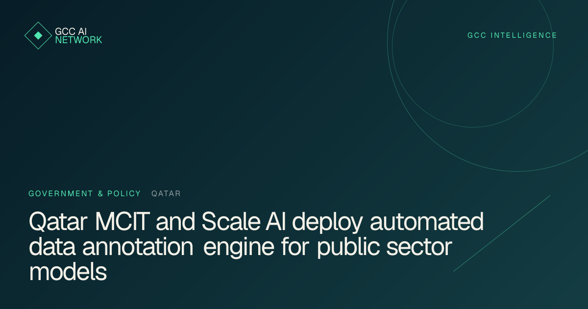 Editorial graphic illustrating Qatar MCIT and Scale AI sovereign data annotation workflows