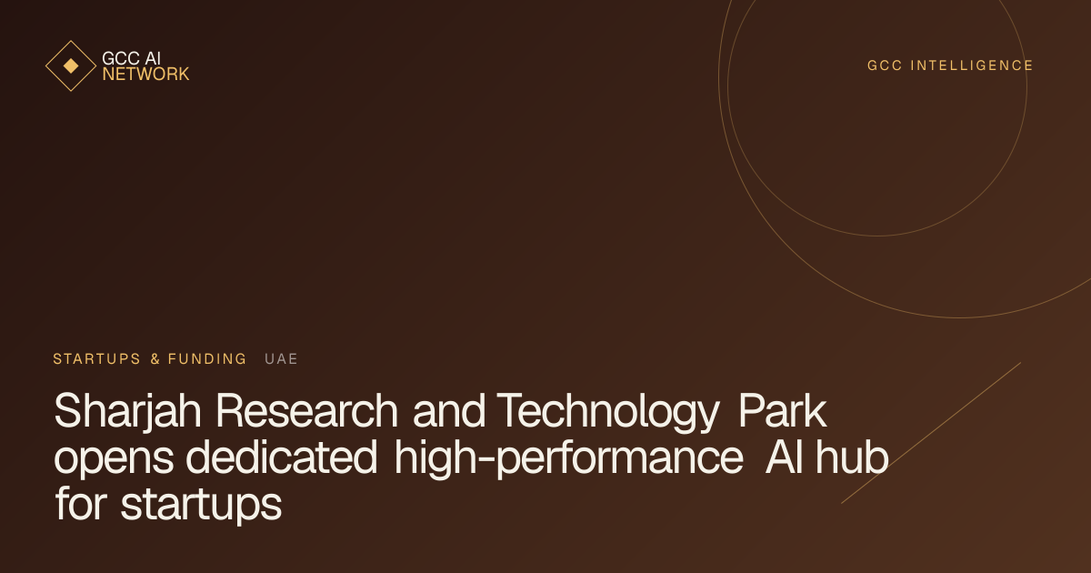 Editorial graphic illustrating the Sharjah SPARK AI Hub and startup compute infrastructure