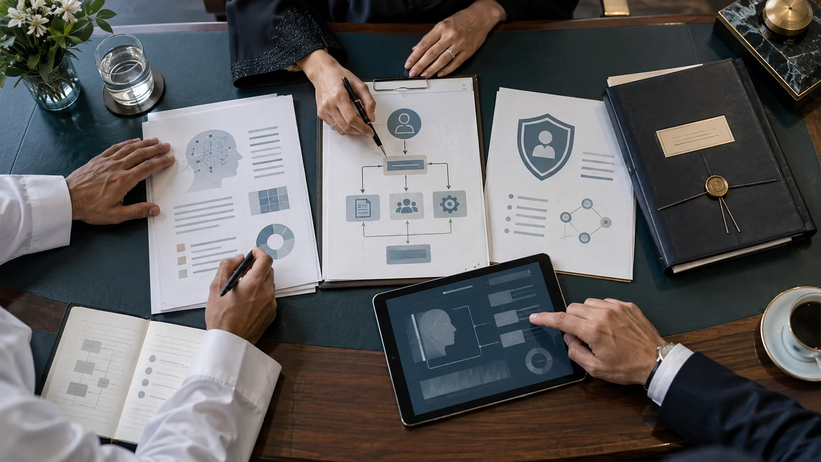 Editorial graphic representing Bahrain's national artificial intelligence policy and ethics framework
