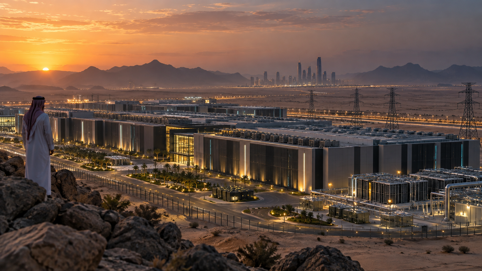 Saudi AI data-centre campus representing a major sovereign infrastructure financing framework